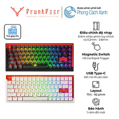 Bàn phím từ HE DrunkDeer G75 | Magnetic Switch - Rapid Trigger - Hàng Chính Hãng