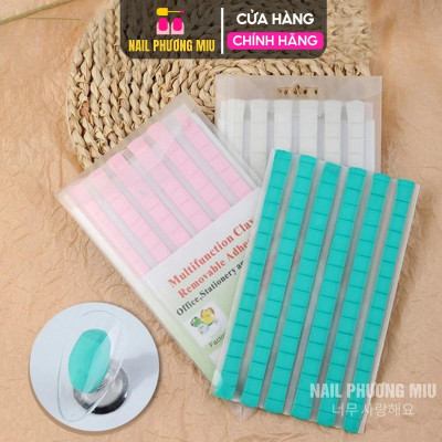 Keo Đa Năng Dán Đế Móng Mẫu 102 Miếng Keo Mini Màu Xanh, Đất Sét Dính Có Thể Tái Sử Dụng Làm Nail Cố Định Siêu Bền Phương Miu keo dán móng giả
