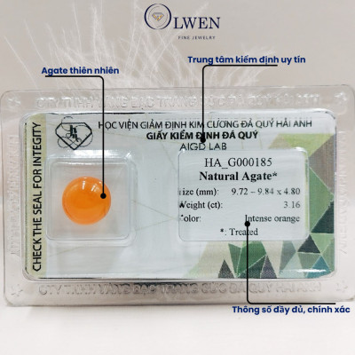 Viên đá Mã não (Agate) thiên nhiên HA_G000185