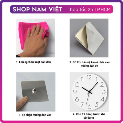 [INOX] Set 2 Miếng Dán Vít Kim Loại Dán Tường Không Cần Khoan