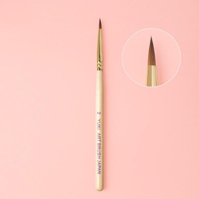 Cọ Đắp Hoa Yuki Số 2,3,4 Cán Gỗ Vàng Cao Cấp, Cọ Đắp Bột Nail Nặn Hoa Bột, Lông Tơ Cao Cấp Mềm Mại, Dễ Bám Bột Women Nữ Làm Nail Vẽ Nail