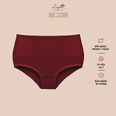 Quần Lót Nữ Cotton LUPERI LU3QL717 Phối Ren Cạp Cao Định Hình Eo Thon Gọn Chất Liệu Mềm Mịn Co Giãn Kháng Khuẩn Khử Mùi