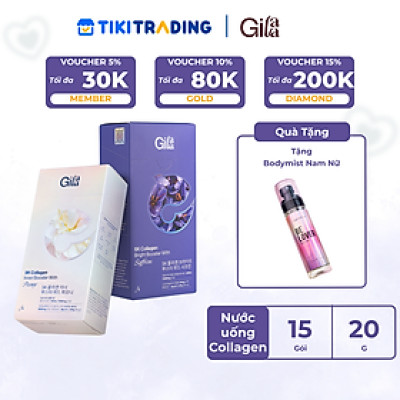 COMBO 2 HỘP NƯỚC UỐNG COLLAGEN GILAA SIÊU PHÂN TỬ 300DA TRẺ HÓA (20g x 15 gói/hộp)