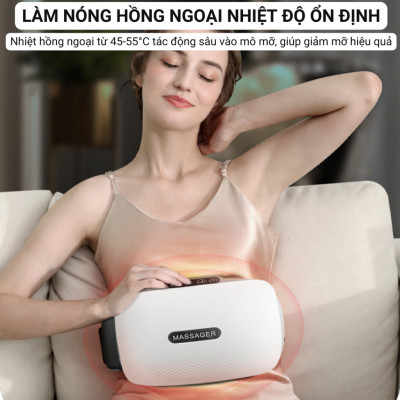 Máy massage bụng đa năng BM - B46, tích hợp đá nóng Himalaya giúp tan mỡ bụng, chân đùi, an toàn cho người sử dụng