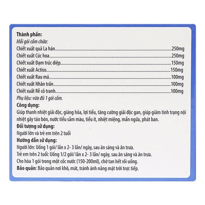 Cốm Thảo mộc Kingphar Thanh nhiệt plus, hộp 6 gói *7g, làm mát gan, giải độc, thanh lọc cơ thể