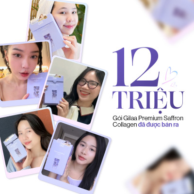 Combo 2 hộp Bột uống Collagen Gilaa Cao Cấp Kết Hợp Saffron (60 gói x 2)