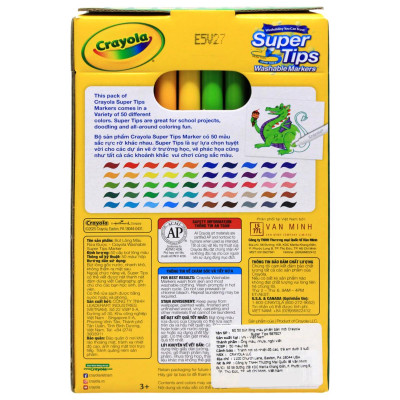 Hộp 50 Bút Lông Màu Rửa Được - Phiên Bản Mới Super Tips - Crayola 587507