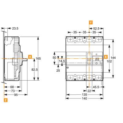 CẦU DAO/ APTOMAT EZC250N4063 Schneider TỰ ĐỘNG DẠNG KHỐI EZC 4P 63A
