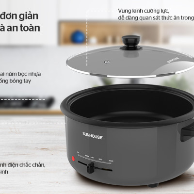 Nồi lẩu điện 3.5L SUNHOUSE SHD4523 - Hàng chính hãng