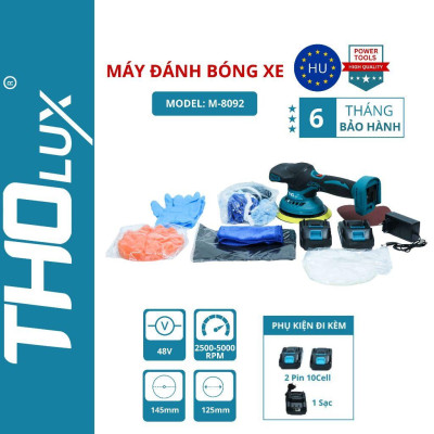 Máy đánh bóng xe ô tô bằng pin Tholux M-8092 làm đẹp cho xe