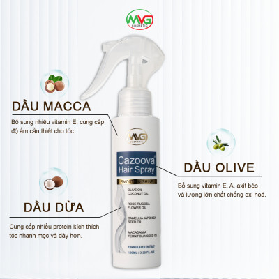 Xịt dưỡng tóc phục hồi hư tổn hương nước hoa Cazoova Hair Spray 100ml