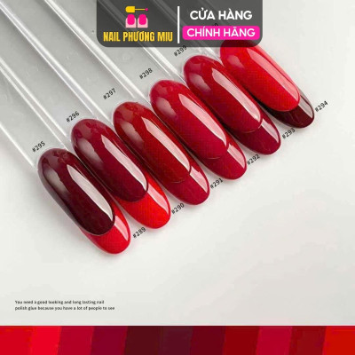 Set Sơn Gel Đỏ BUBGIR 12 Màu Không Ánh Tím Số 25 Chai 15ml Làm Nail Siêu Bóng, Chất Sơn Đặc Mướt, Tặng Bảng Màu BUB GiR Cao Cấp