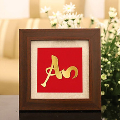 Tranh chữ An thư pháp mạ vàng