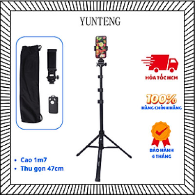 Gậy chụp ảnh điện thoại Yunteng VCT 91666L - Phụ kiện tích hợp tripod và cằm tay selfie nhỏ gọn tiện lợi - hàng chính hãng