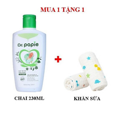 Mua Chai 230ml Nước Tắm gội Thảo Dược DR PAPIE Tặng 1 Khăn Sữa Cho Bé