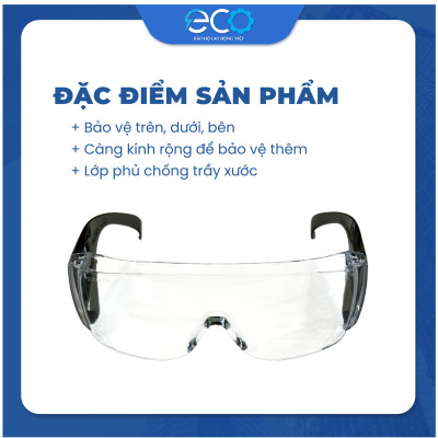 Kính bảo hộ chống hoá chất Bolle BL110N10A Pháp dùng chung được với kính cận