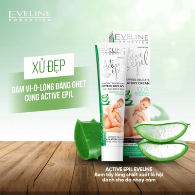 Kem Tẩy Lông Chiết Xuất Lô Hội Dành Cho Da Nhạy Cảm ACTIVE EPIL EVELINE (Tay, Nách, Bikini)