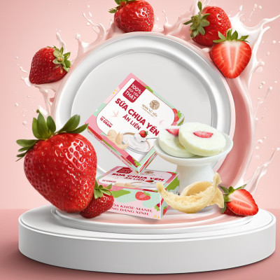 Bánh Sữa Chua Yến Ăn Liền - Yến Sào Nguyên Chất Kết Hợp Trái Cây Sấy Thăng Hoa & Sữa Chua Lên Men Tự Nhiên, Giòn Tan Chua Ngọt Tự Nhiên, Hỗ Trợ Tiêu Hóa, Bồi Bổ Sức Khỏe, Làm Đẹp Da, Không Chất Bảo Quản