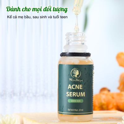 Acne serum đánh bay mụn, sạch thâm sẹo, dưỡng trắng da Wonmom 20ml