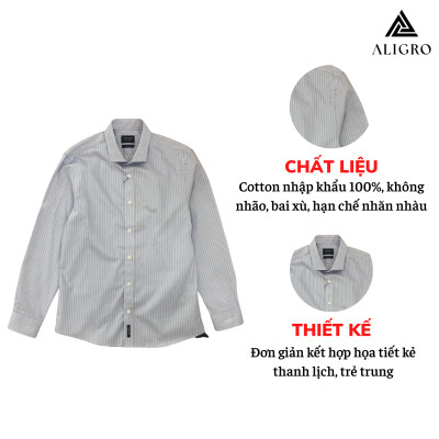 Áo sơ mi dài tay công sở nam dáng Slim mã ALGS171