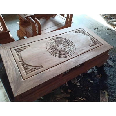 Bàn ghế tần thủy hoàng gỗ gõ tay 12 bàn đục đẹp