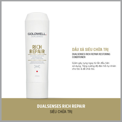 Dầu Xả Goldwell Rich Repair Phục Hồi Tóc Hư Tổn, Chẻ Ngọn Từ Sâu Bên Trong