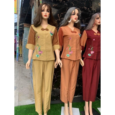 Đồ Lam Đi Chùa - Mẫu Tay Phối Tơ