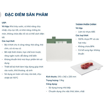 Bộ thớt đa năng Yoko - Chính hãng inochi - Tiêu chuẩn nhật bản