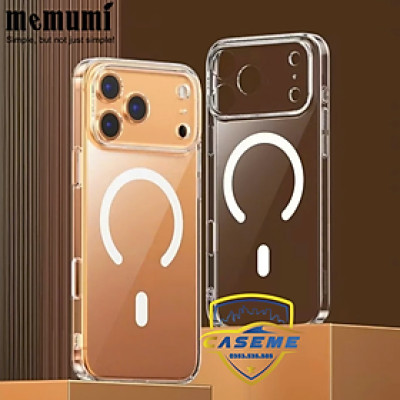 Ốp lưng Memumi Glitter trong suốt từ tính bảo vệ camera cho iPhone Air, iPhone 17, iPhone 17 Pro, iPhone 17 Pro Max Siêu mỏng 0.3mm, hít nam châm chắc chắn - hàng Chính Hãng