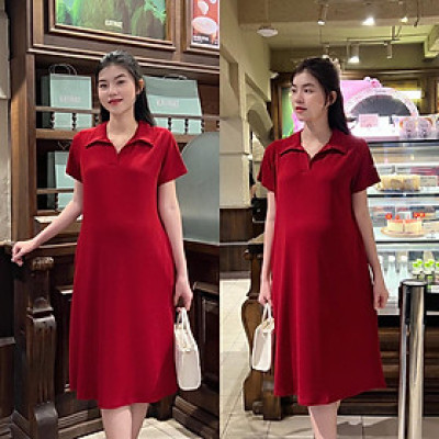 Đầm bầu Polo thun tăm dáng dài trẻ trung, năng động đi làm, đi chơi Nữ  Women