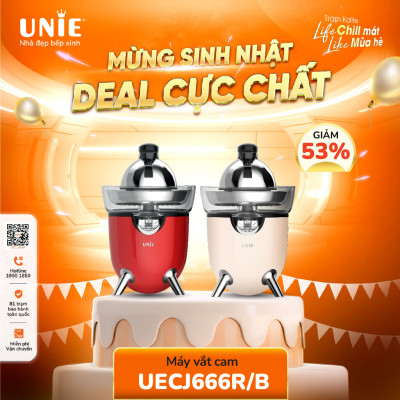 [SP MỚI] Máy vắt cam UNIE UECJ-666 công suất 100W, dung tích bình chứa 500ml, lưới lọc inox 304, Hàng chính hãng bảo hành 12 tháng