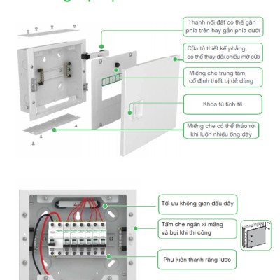 Tủ điện kim loại âm tường Acti9 Schneider (dùng cho 12,16 module)