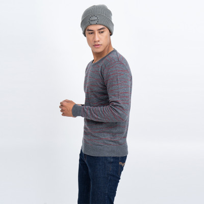 Áo len nam dài tay cổ tròn màu ghi đậm NOVELTY 180582T