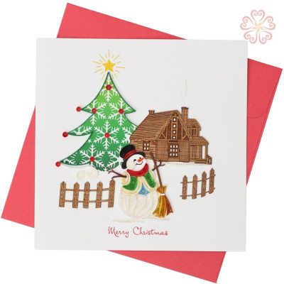 Combo 7 thiệp giáng sinh giấy xoắn, mẫu mã ngẫu nhiên - Quilling Arts Viet Net