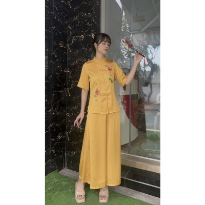 Đồ Lam Đi Chùa Mẫu Cá Ngọc Quần Váy