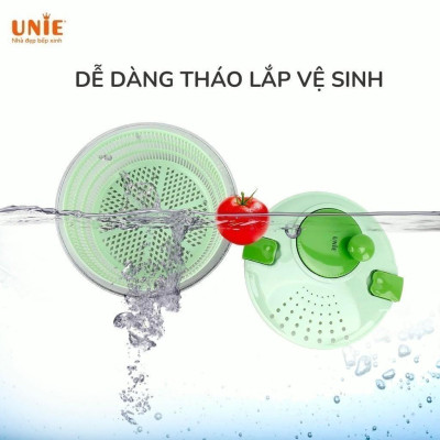 Bộ dụng cụ quay vắt đa năng Unie US4000M, dung tích 4L,Lưỡi dao cao cấp, 7 chức năng trong 1: Cắt, thái, bào rau củ - hàng chính hãng
