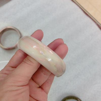 Vòng tay đá cẩm thạch ngọc màu thổ cẩm tự nhiên 100%cho tất cả các mệnh