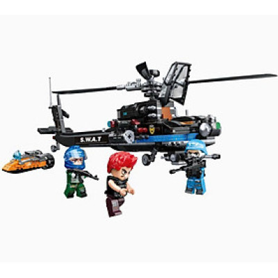 QMAN - 11024 Bộ đồ chơi xếp hình mô hình xe trực thăng