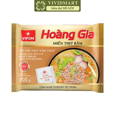 VIFON - Miến Hoàng Gia hương vị Thịt bằm (có gói thịt bằm thật), Miến thịt bằm Vifon Hoàng Gia (105g/gói)