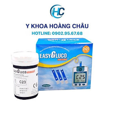 Hộp 50 que thử dùng cho máy đường huyết Easy Gluco Hàn Quốc (No code)