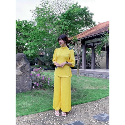 ĐỒ LAM ĐI CHÙA  Mẫu Bướm Kết Cườm Vải Lụa Đẹp Mịn