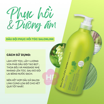 Dầu Gội Đầu Phục Hồi Tóc Hư Tổn Salon Link Chiết Xuất Nho Chardonnay Salon Link Extra Shampoo Chardonnay 1000mL 