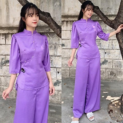 Đồ Lam Đi Chùa# Sẫm Lụa Cao Cấp Bươm Bướm # Đồ Bộ Nữ #Quần Áo