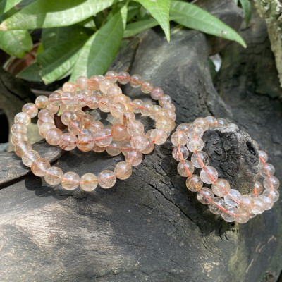 Vòng Tay Đá Thạch Anh Tóc Đỏ 8 ly NHASAN TD06 “Tăng Cường Vượng Khí, Hạnh Phúc, Bình An”