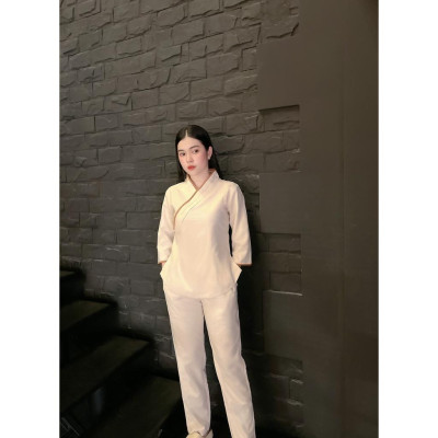 Đồ Lam Đi Chùa Nhật Viền Hàn Quốc