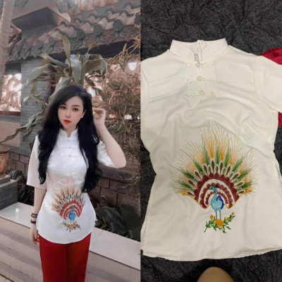 ĐỒ LAM ĐI CHÙA  Mẫu Chim Công Thêu Cao Cấp