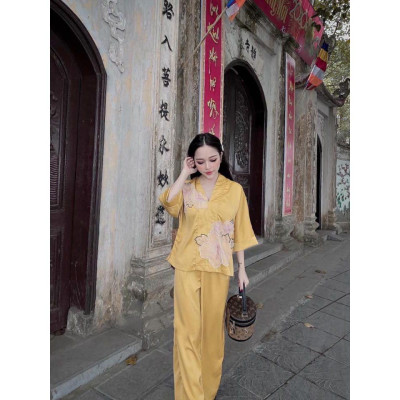 ĐỒ LAM ĐI CHÙA  Mẫu Lụa Hoa Gen