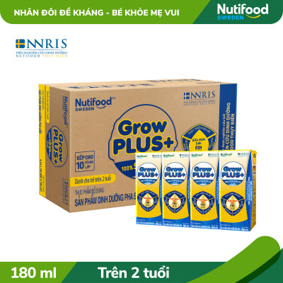 Thùng sữa bột pha sẵn Nutifood GrowPLUS+ Sữa Non Tăng Đề Kháng 2+ (48 hộp x 180ml)