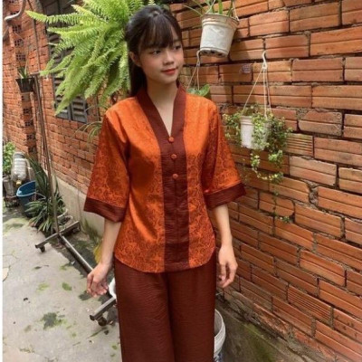 ĐỒ LAM ĐI CHÙA #Mã Freeship Xtra RP028# Lụa Phối Gấm Cao Cấp