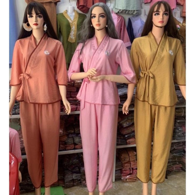 Đồ Lam Đi Chùa # Nhật Nơ Thêu Hoa Cúc # Đồ Bộ Nữ # Quần Áo Nữ